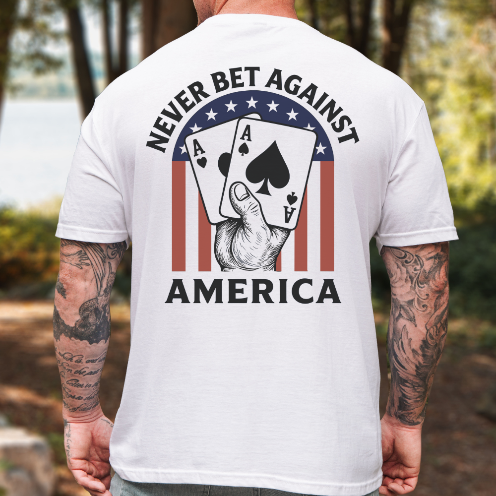 Never Bet Against American Poker Hand T-Shirt
