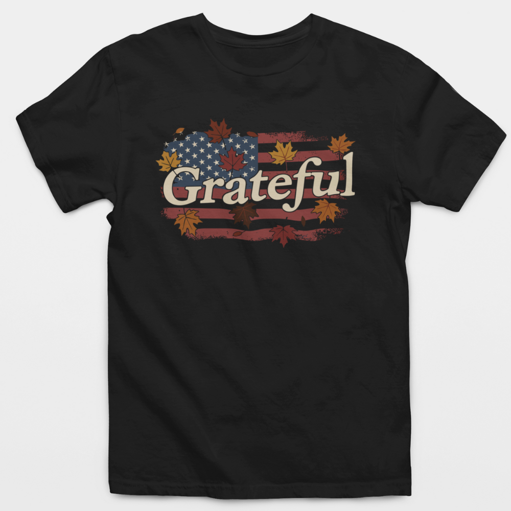 Grateful American Flag Fall T-Shirt