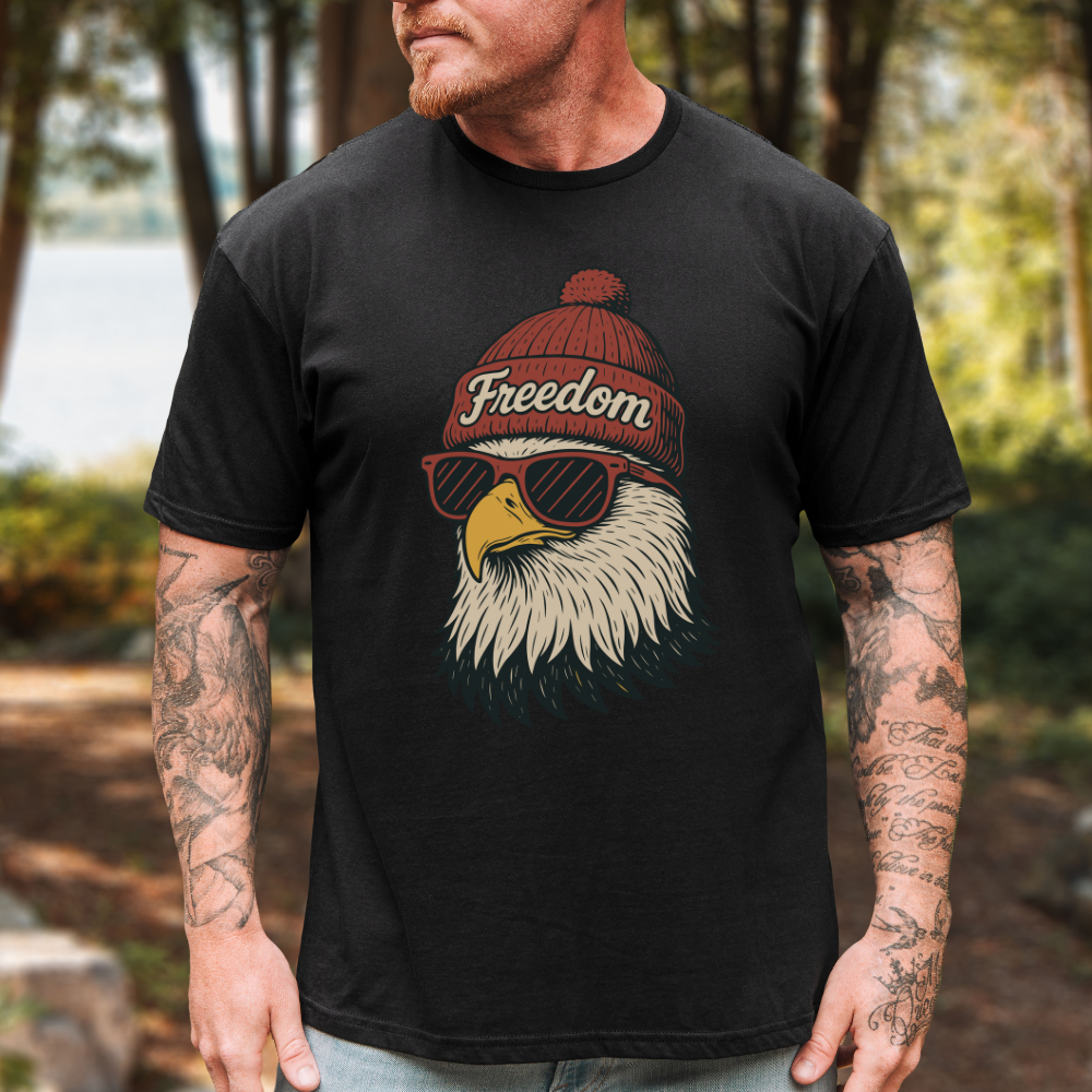 Bald Eagle Freedom Beanie T-Shirt