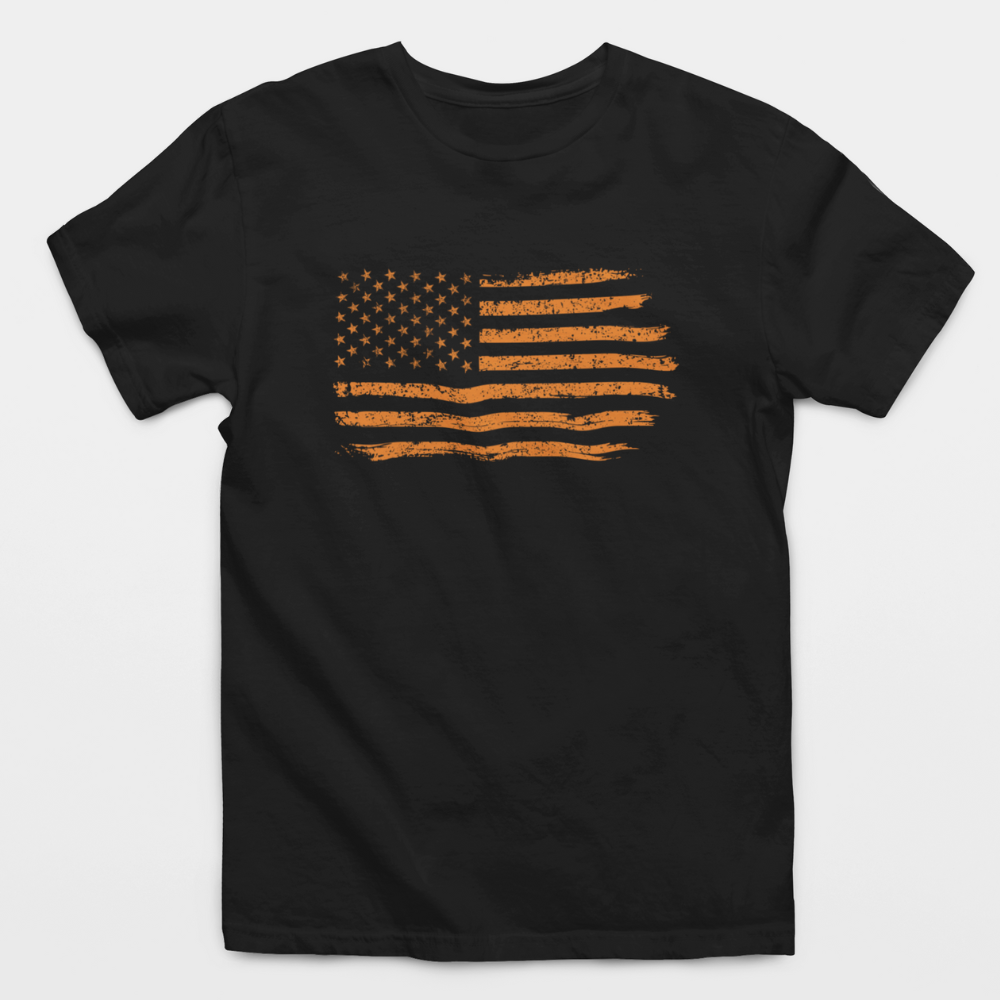 Halloween Orange American Flag T-Shirt