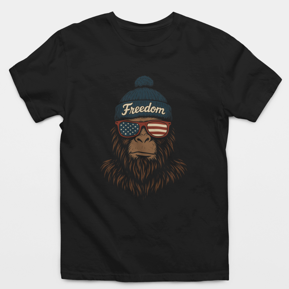 Bigfoot Freedom Beanie T-Shirt