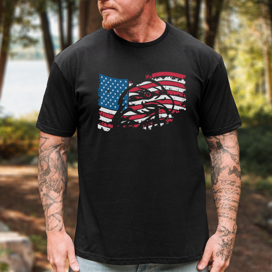 Bald Eagle Vintage American Flag T-Shirt