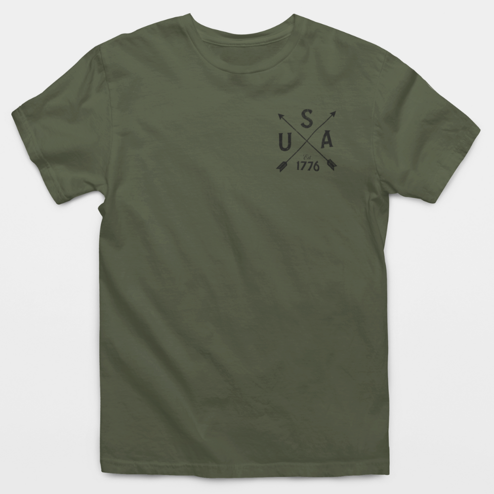USA Crossed Arrows Chest Logo T-Shirt