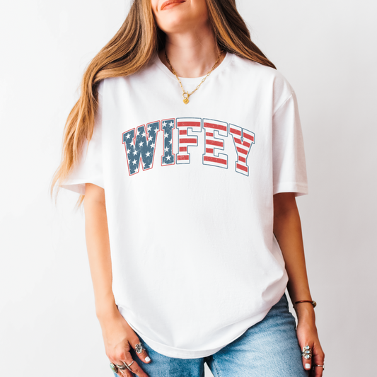 Wifey American Flag T-Shirt