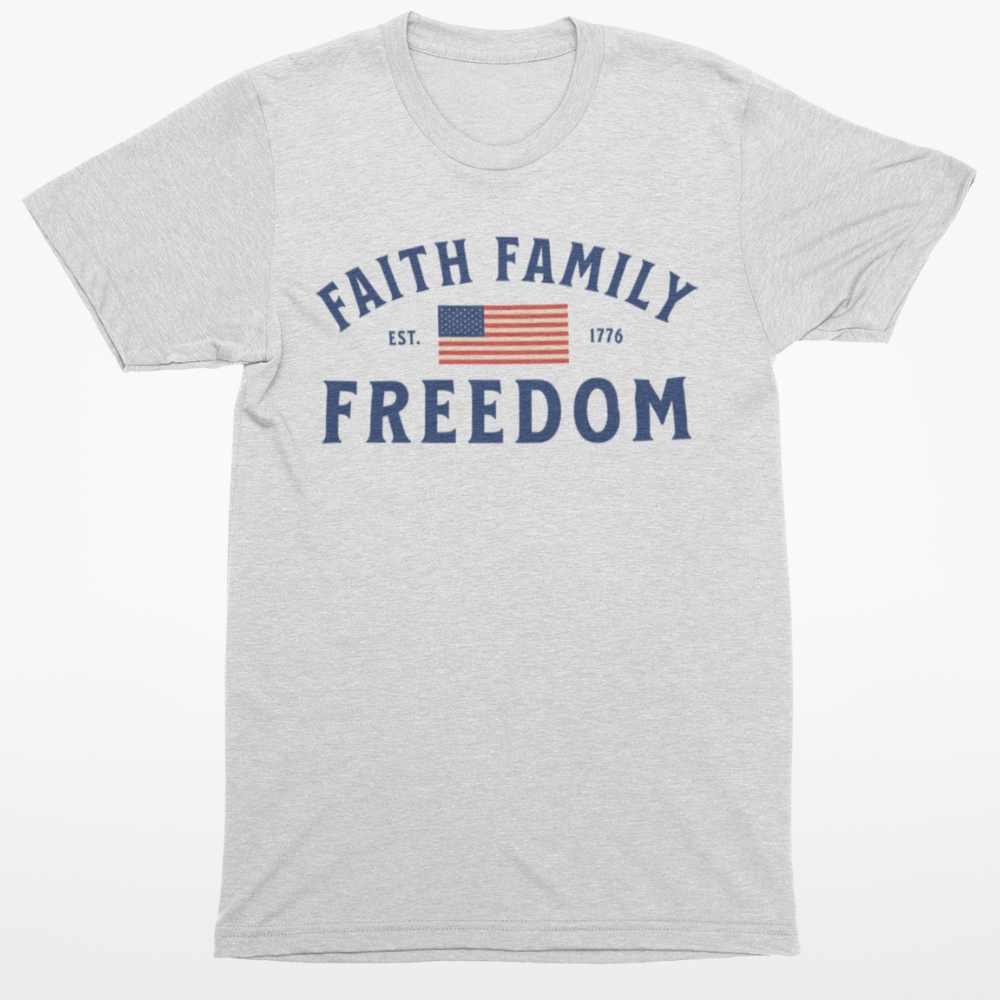 Faith Family Freedom American Flag T-Shirt