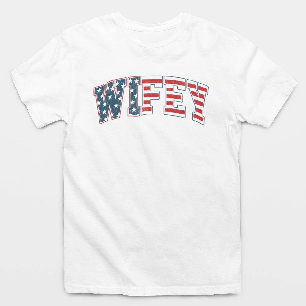 Wifey American Flag T-Shirt