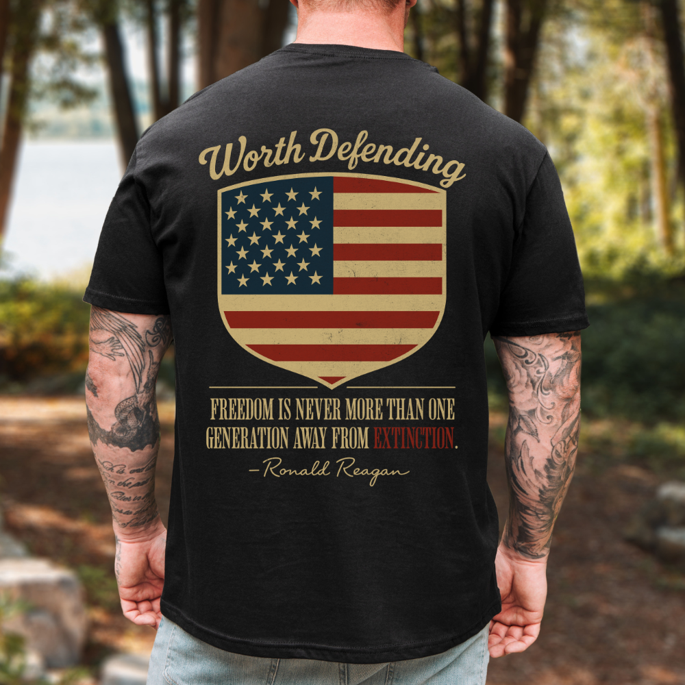 Worth Defending Ronald Reagan Quote T-Shirt