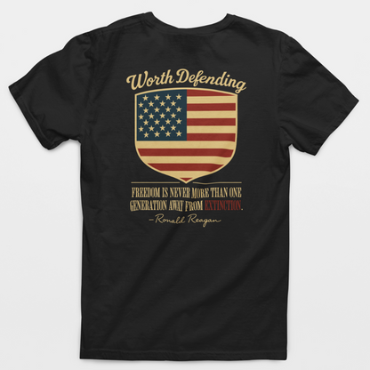 Worth Defending Ronald Reagan Quote T-Shirt