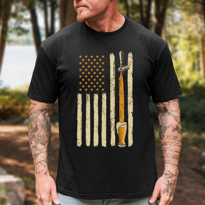 Beer Tap American Flag T-Shirt