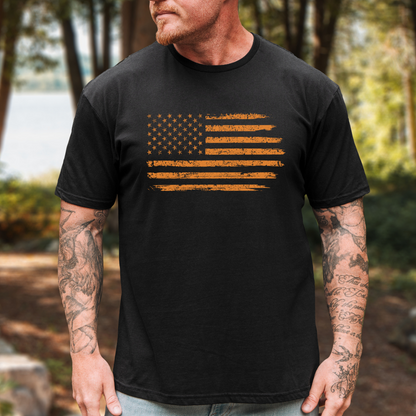 Halloween Orange American Flag T-Shirt