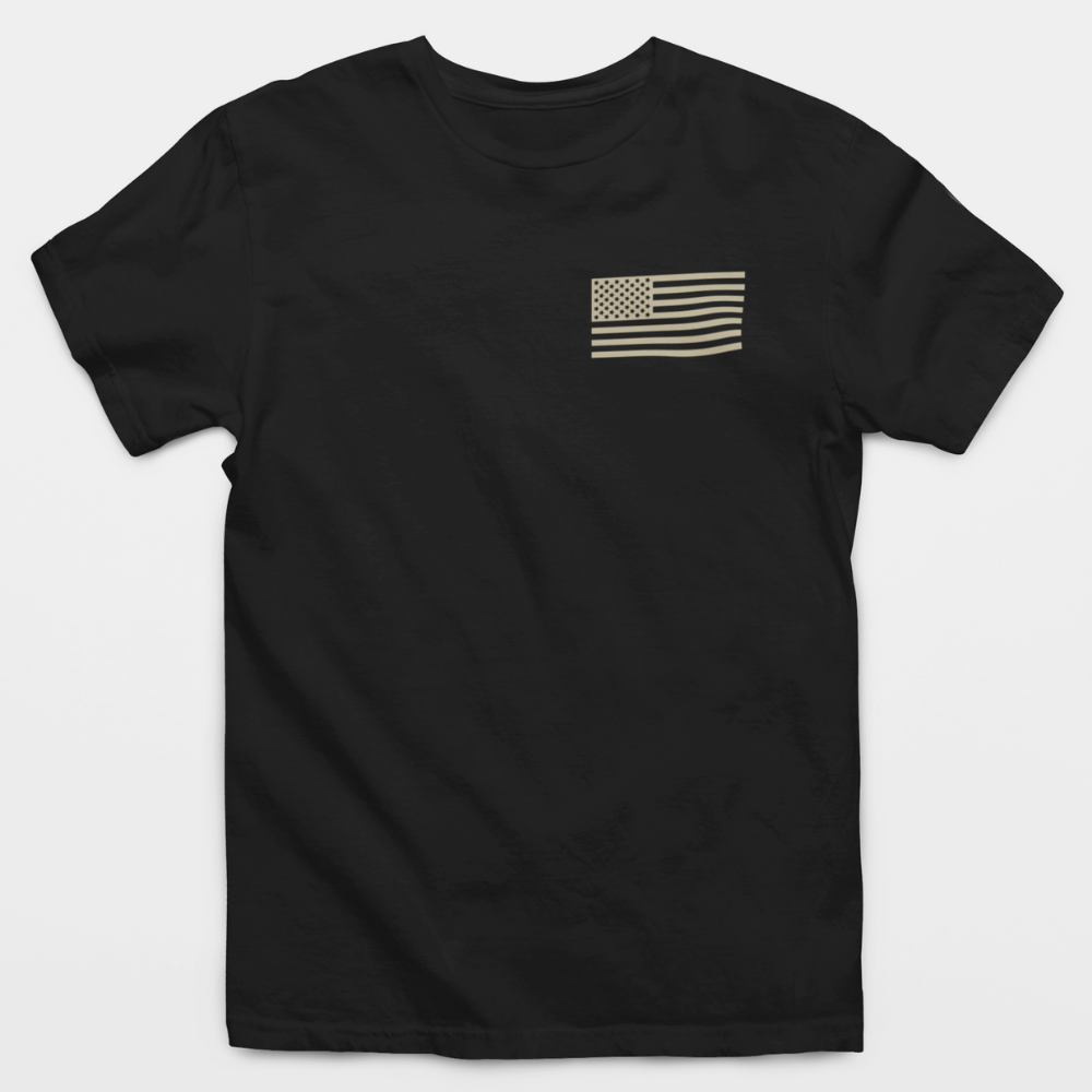 American Flag Chest Logo T-Shirt