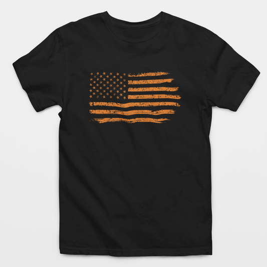 Halloween Orange American Flag T-Shirt