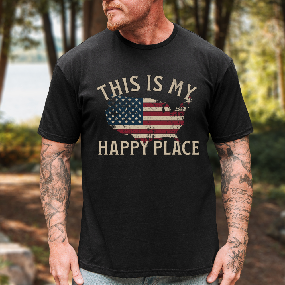 This Is My Happy Place America Map T-Shirt