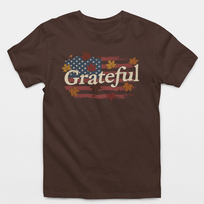 Grateful American Flag Fall T-Shirt