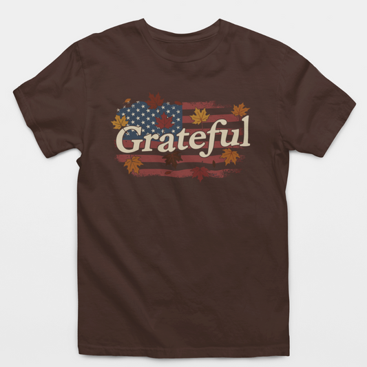 Grateful American Flag Fall T-Shirt