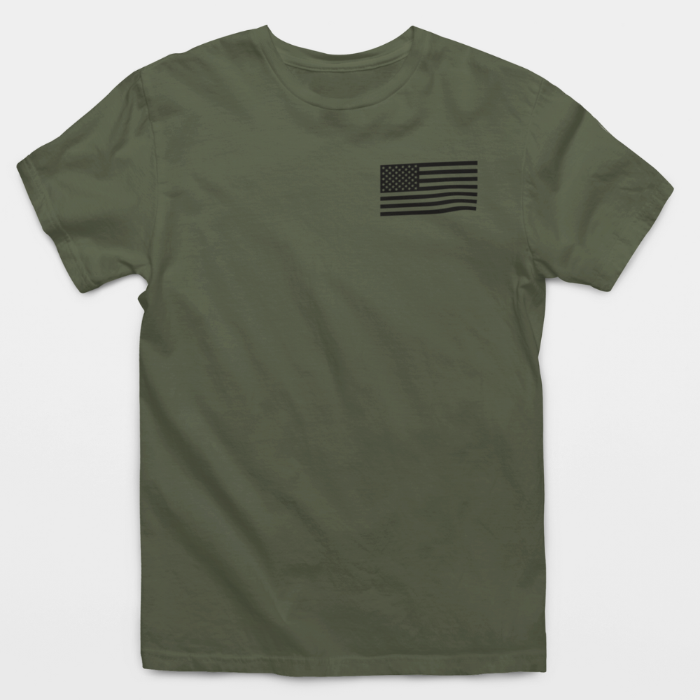 American Flag Chest Logo T-Shirt