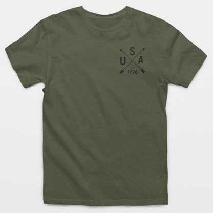 USA Crossed Arrows Chest Logo T-Shirt