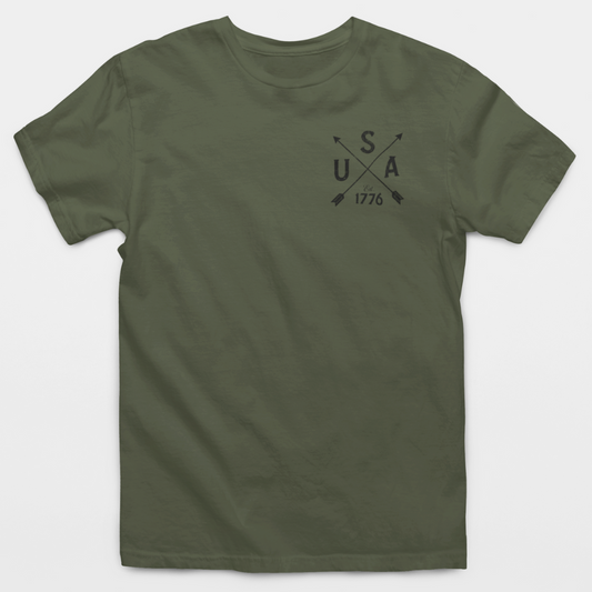 USA Crossed Arrows Chest Logo T-Shirt
