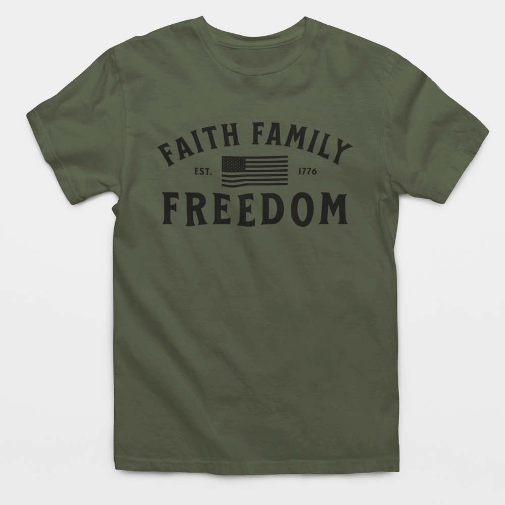 Faith Family Freedom American Flag T-Shirt