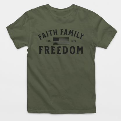 Faith Family Freedom American Flag T-Shirt
