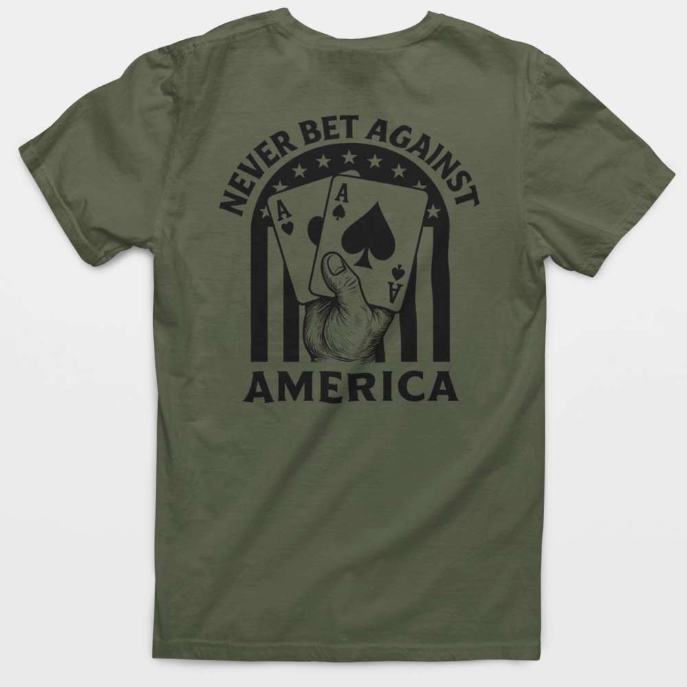 Never Bet Against American Poker Hand T-Shirt