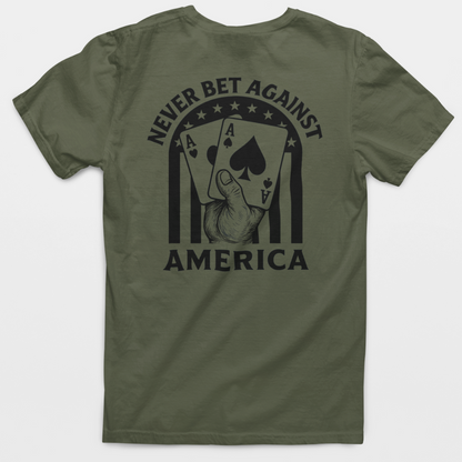 Never Bet Against American Poker Hand T-Shirt