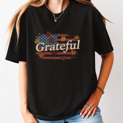 Grateful American Flag Fall T-Shirt