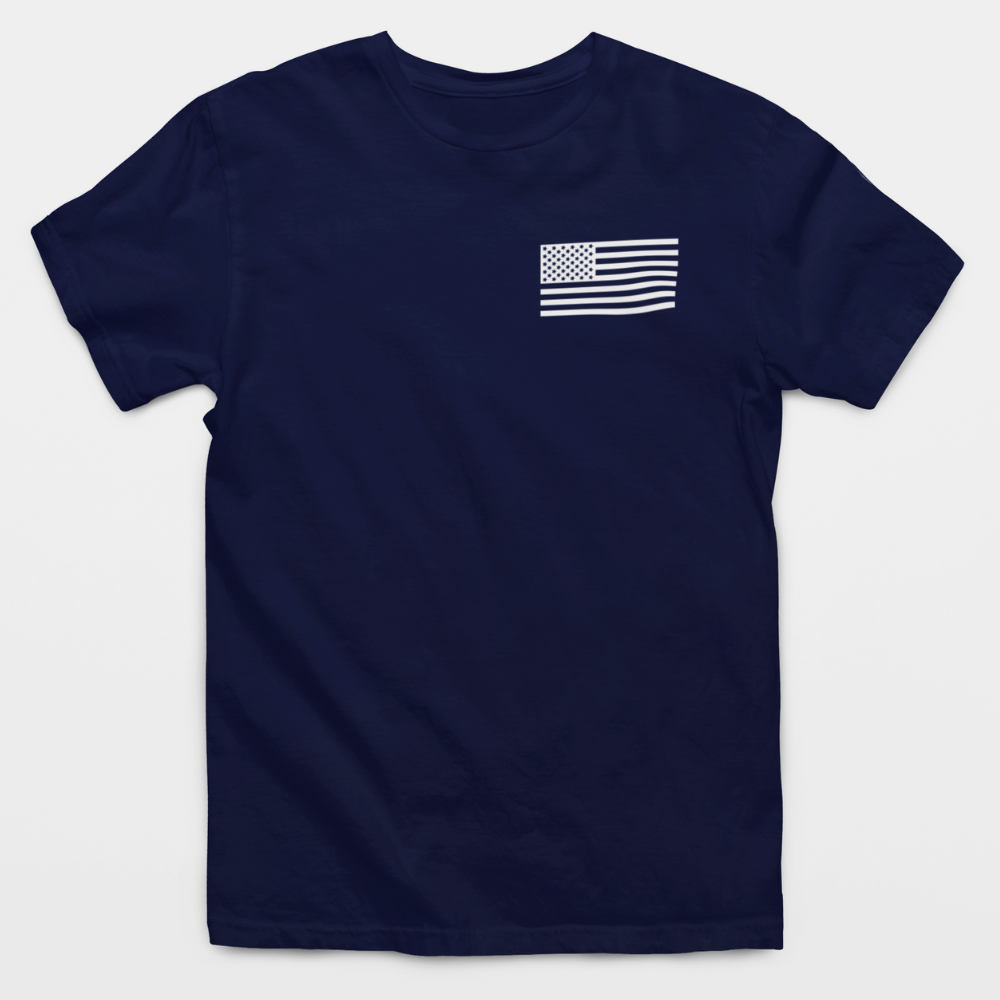 American Flag Chest Logo T-Shirt
