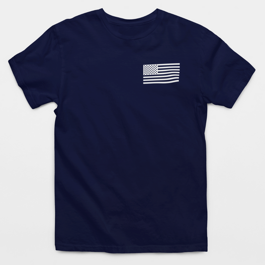 American Flag Chest Logo T-Shirt