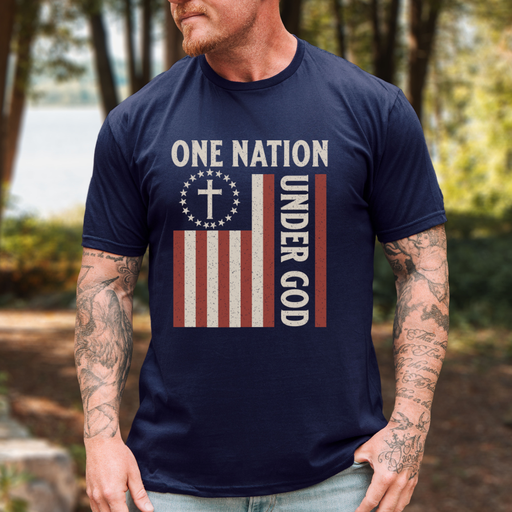 One Nation Under God American Flag T-Shirt