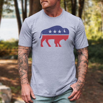 Buffalo American Flag T-Shirt