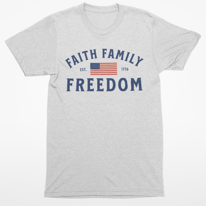 Faith Family Freedom American Flag T-Shirt