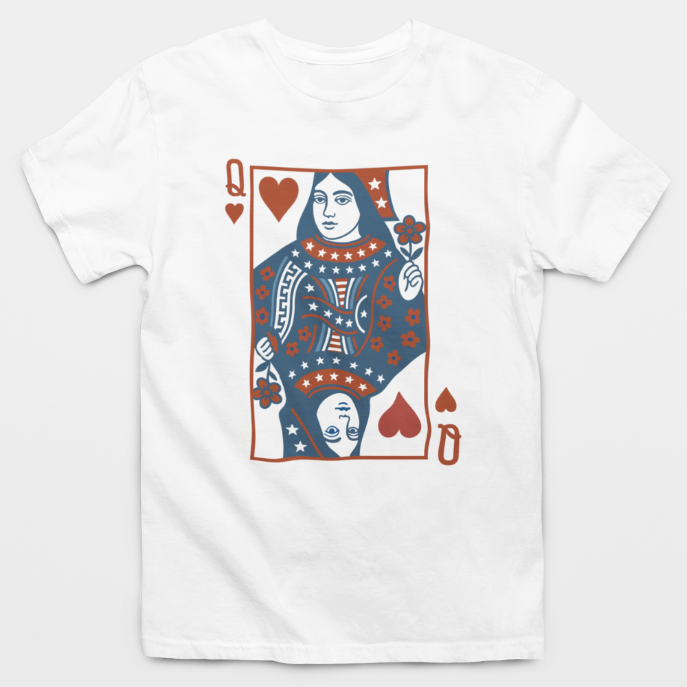 American Queen of Hearts Playing Card T-Shirt