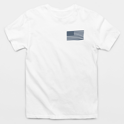American Flag Chest Logo T-Shirt