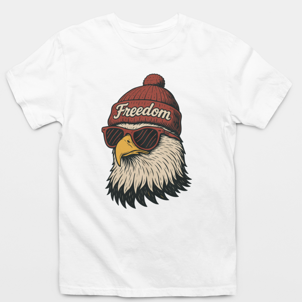 Bald Eagle Freedom Beanie T-Shirt